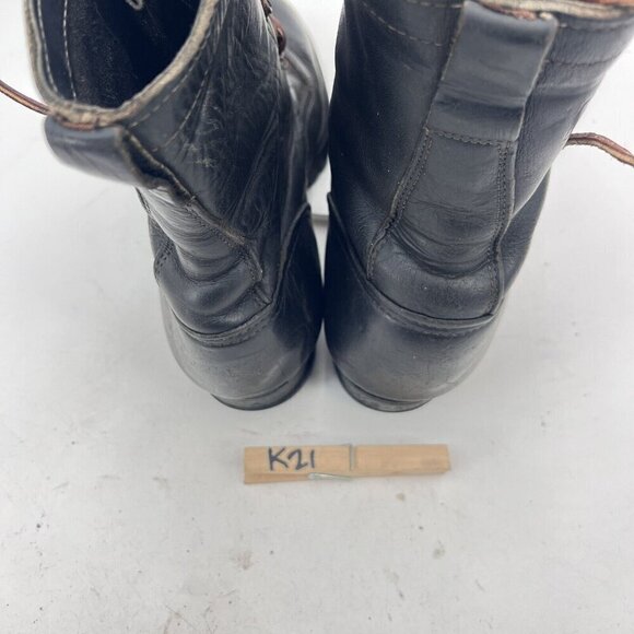 Santa Rosa Brand Men Size 7 Brown Leather Lace Up Steel Toe Vibram Sole Boot - Picture 9 of 15